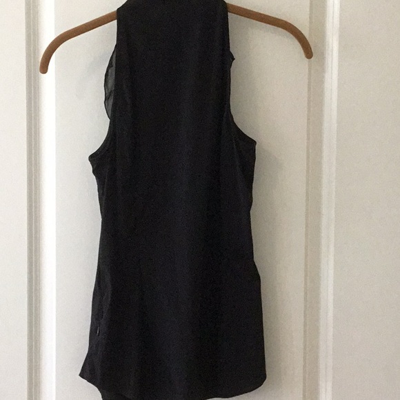 Express Elite Stretch Black Ruffle Top Blouse Sz Small - Picture 6 of 8